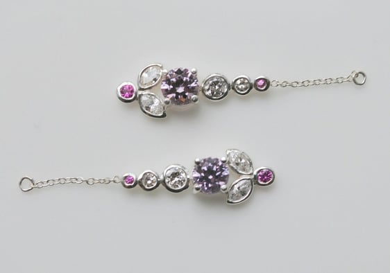 spinel, diamond, and sapphire earring enhancers