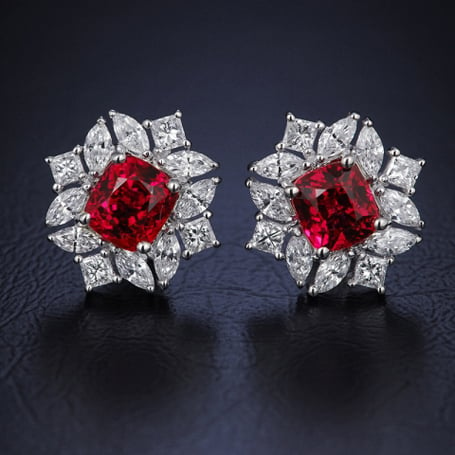 Spinel and diamond earrings - Image by OTL