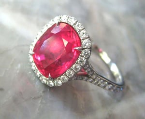 Spinel Diamond Ring