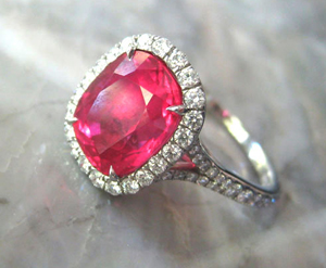 Spinel Diamond Ring