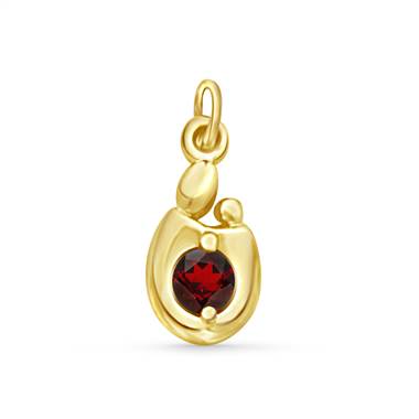 Motherhood garnet charm in 18kt yellow gold at B2C Jewels  