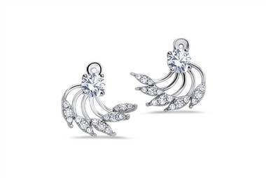  Feathered diamond earring jackets in 14kt white gold at Ritani