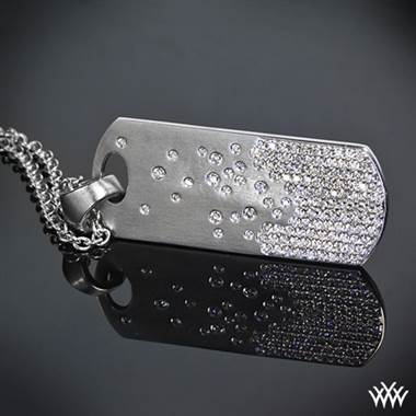 Champagne diamond dog tag set in 18kt white gold at Whiteflash