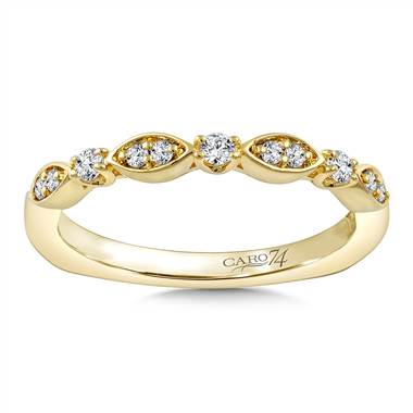 Stackable wedding band in 14K yellow gold at I.D. Jewelry 