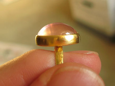 Star Rose Quartz Ring in 22k gold