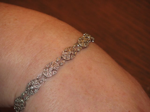 Antique White Gold and Diamond Bracelet for Stci Antique White Gold and Diamond Bracelet for Stci