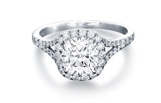 
Split-shank halo diamond engagement ring by Steven Kirsch