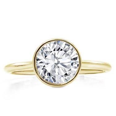 Bezel set solitaire engagement ring setting at Adiamor