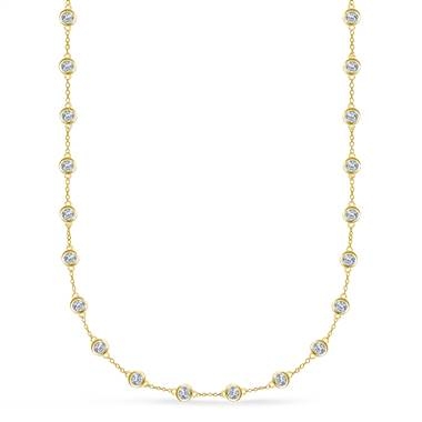 Diamond station necklace in 18K yellow gold at B2C Jewels  
