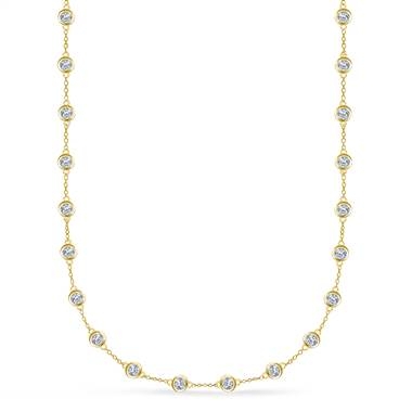 Diamond station necklace in 18K yellow gold at B2C Jewels  