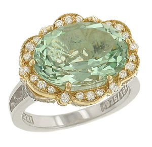 Tacori 18k925 Prasiolite Diamond Ring