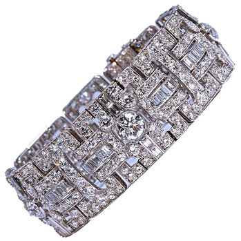 Tiffany & Co. wide Art Deco diamond bracelet - circa 1925
