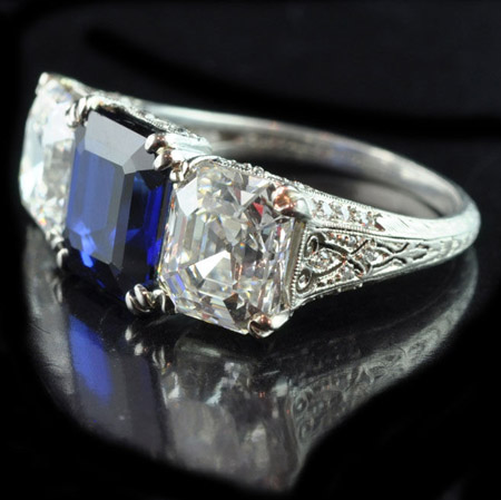 Art Deco Tiffany & Co. sapphire and diamond ring from Hancocks