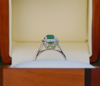 Tsavorite Diamond Ring