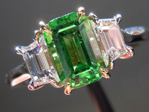 tsavorite garnet diamond ring