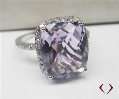  2.87CT Purple Amethyst and Diamond Ring 