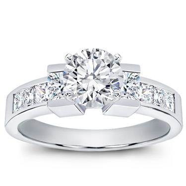 Princess cut engagement setting at Adiamor (