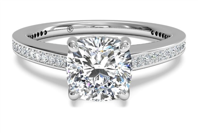 vintage cushion cut diamond ring