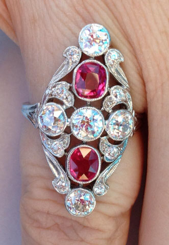 Vintage Ruby and Diamond Ring