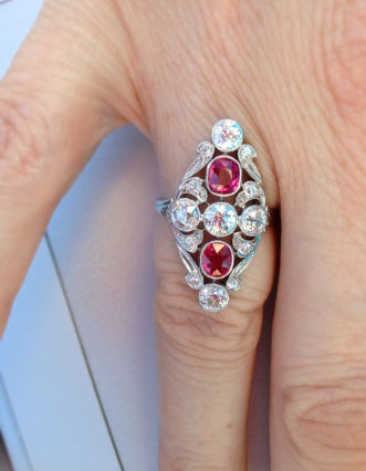 Vintage Ruby and Diamond Ring