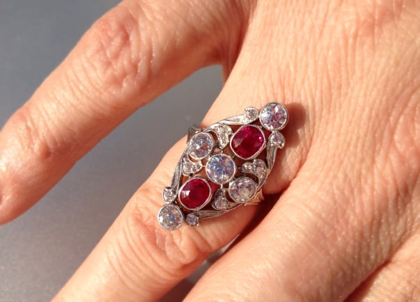 Vintage Ruby and Diamond Ring