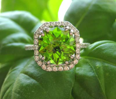 Peridot Diamond Ring