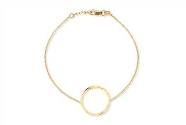 Open disc bracelet in 14K yellow gold at Ritani