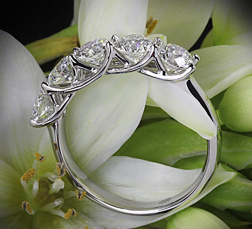 Whiteflash signature 5-stone diamond trellis ring