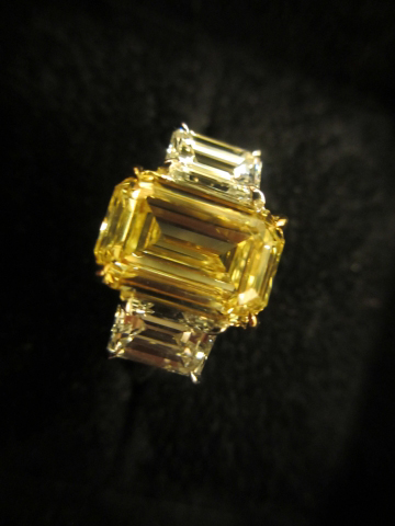 Yellow diamond 3-stone ring by Leon Mege shared by acebruin