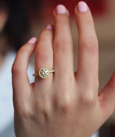 Yellow Diamond Halo Ring - image by drduncan