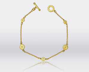 Yellow Gold Circular Diamond Bracelet