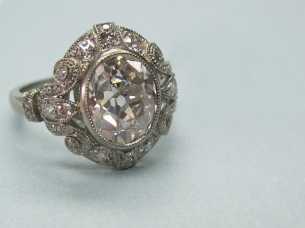 Antique oval-cut diamond ring by Single Stone