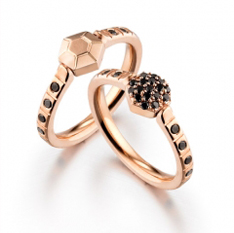 Alter Ego ring with black diamonds by Zaiken Jewelry