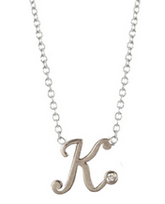 Diamond script letter necklace by Zoe Chicco
