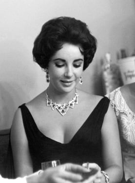 Elizabeth Taylor wearing Cartier Ruby Necklace