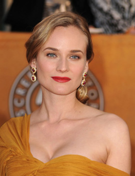 Diane Kruger Harry Winston ruby earrings