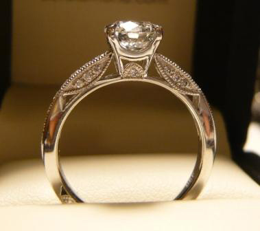 Diamond Millgrain Engagement Ring