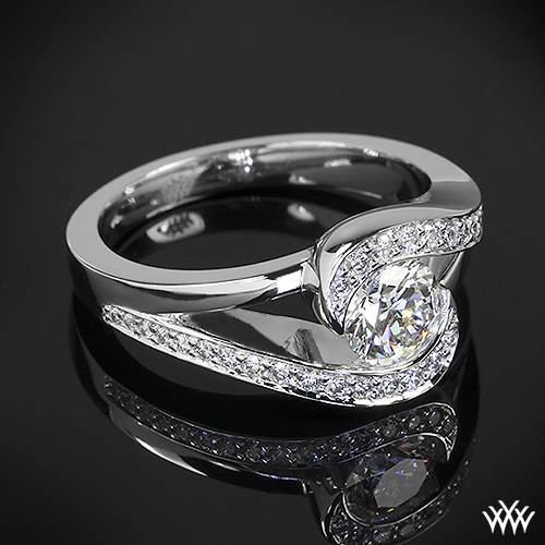 Custom Half Bezel Diamond Engagement Ring | PriceScope