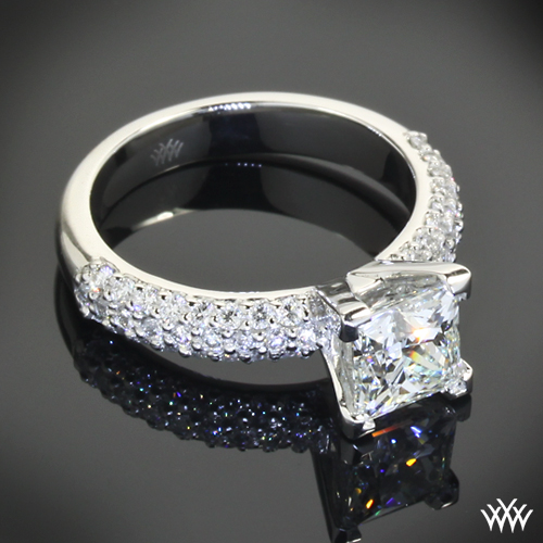 Customized Rounded Pave Diamond Engagement Ring | PriceScope