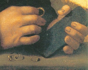 Figure 2. Portrait of a Jeweller (detail) (1516)