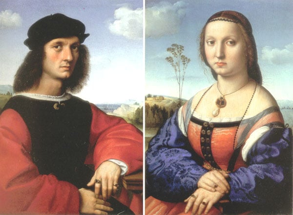 Figure 4. Portraits of Agnolo and Maddalena Doni (1505-1506) by Raphael (1483-1520)