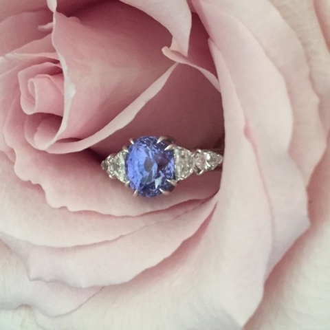 Violet Color Shifting Sapphire Ring