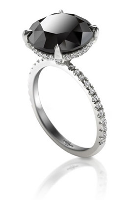 5-carat black diamond ring.