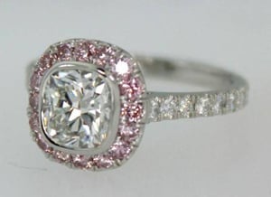 Pink Diamond Halo Ring