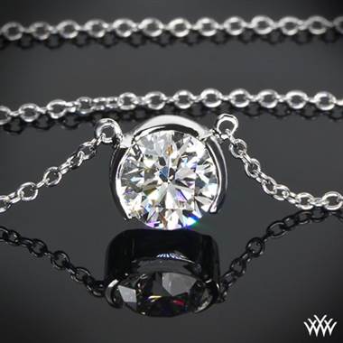 0.25ctw Platinum "Half-Bezel" Diamond Pendant