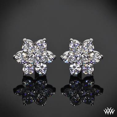 0.50ctw 14k White Gold "Flower Cluster" Diamond Earrings