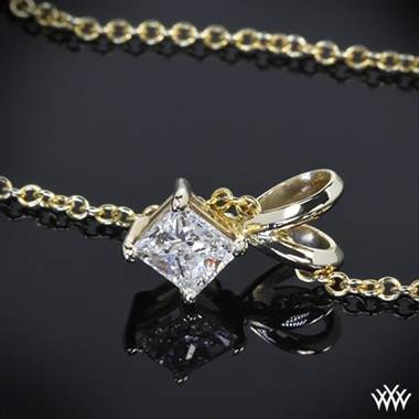 0.50ctw 14k Yellow Gold Princess Diamond Pendant