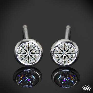 0.50ctw Platinum "Handmade Full-Bezel" Diamond Earrings - (H/SI)