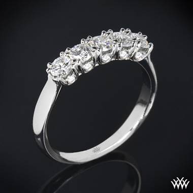 0.55ctw Palladium Five Stone Surprise U-Prong Diamond Wedding Ring