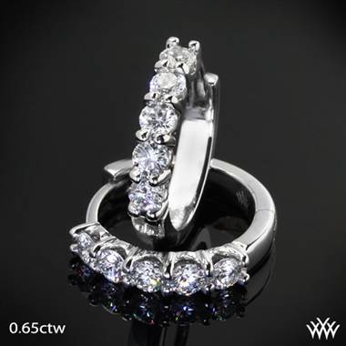 0.65ctw Platinum "Shared-Prong" Diamond Hoop Earrings